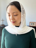 Load image into Gallery viewer, Bl. Margaret Ebner Lace Wrap Veil (White)
