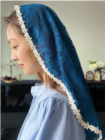 Load image into Gallery viewer, &quot;Mother of the Handicapped&quot; Floral Lace Princess Veil (French Blue)
