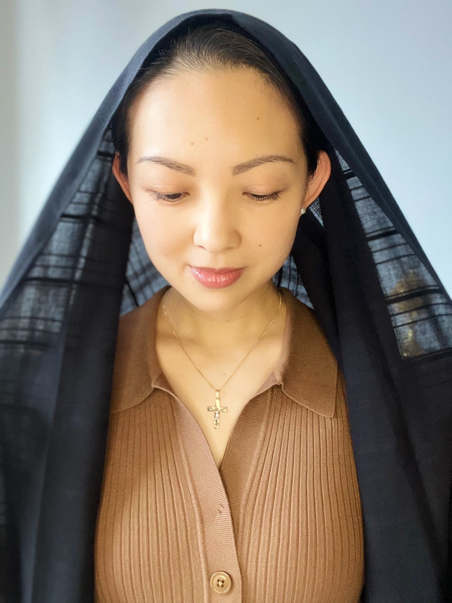 Pope Leo XIV Cotton Wrap Veil (Black)