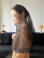 Load image into Gallery viewer, St. Peter Chantilly Lace D Mantilla (Black)
