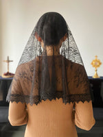 Load image into Gallery viewer, St. Peter Chantilly Lace D Mantilla (Black)
