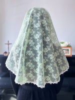 Load image into Gallery viewer, St. Attracta Lace Oval Princess Veil (Mint Green)
