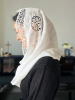 Load image into Gallery viewer, “Thrones&quot; Cotton Infinity Veil (White)
