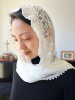 Load image into Gallery viewer, PRE-ORDER Easter Flower Rectangular Wrap Veil (White)
