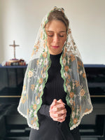 Load image into Gallery viewer, Mary&#39;s Gold Cascading D Mantilla (Apricot)
