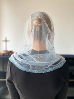 Load image into Gallery viewer, PRE-ORDER Our Lady&#39;s Purity Infinity Chapel Veil (Light Blue)
