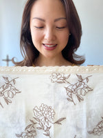 Load image into Gallery viewer, St. Teresa Margaret of the Sacred Heart Cotton Infinity Veil (Cream/Brown)
