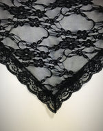 Load image into Gallery viewer, Rosa Mystica (Mystical Rose) Lace Triangular Mantilla / Chapel Veil (Black)
