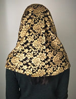 Load image into Gallery viewer, Our Lady of the Immaculate Conception Infinity Chapel Veil (Gold &amp; Black)
